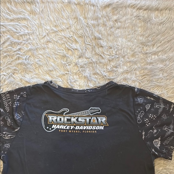 Harley-Davidson Black, Orange And White Logo Short Sleeve Tshirt - Picture 7 of 7